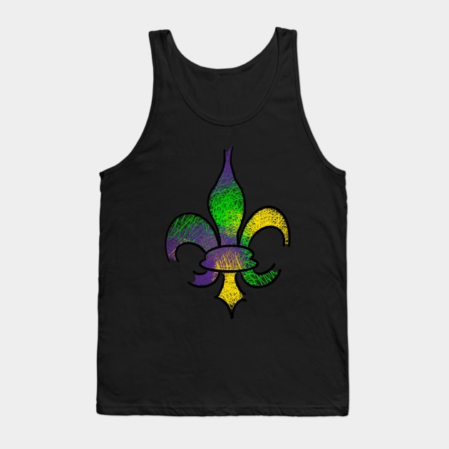 Mardi Gras Fleur De Lis Tank Top by Stephanie Kennedy 